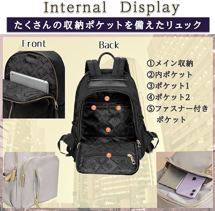 リュック レディース 軽量 小さめ 通勤 防水 アウトドア 通学 カジュアル(ブラウン, 幅26cm,奥行き11cm,高さ33cm) リュック レディース 軽量 小さめ 通勤 防水 アウトドア 通学 カジュアル(ブラウン, 幅26cm,奥行き11cm,高さ33cm)