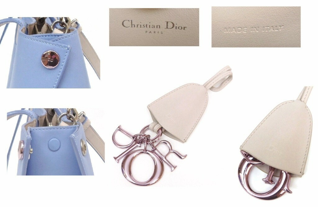 ｸﾘｽﾁｬﾝﾃﾞｨｵｰﾙ Christian Dior ﾊﾝﾄﾞﾊﾞｯｸﾞ 2WAY ﾛｺﾞﾁｬｰﾑ ｱﾃﾞｨｸﾄ ﾌﾞﾙｰ ｶｰﾌ