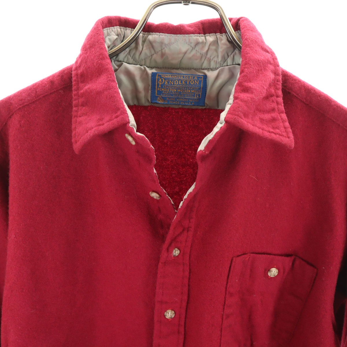 70s 80s ヴィンテージ USA製 ウールブレンド 長袖 ボード シャツ L バーガンディ エルボーパッチ メンズ 古着 70s 80s ヴィンテージ USA製 ウールブレンド 長袖 ボード シャツ L バーガンディ エルボーパッチ メンズ 古着