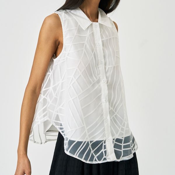 (UNIKE) ローレルシースルーノースリーブシャツ (UNIKE) ローレルシースルーノースリーブシャツ