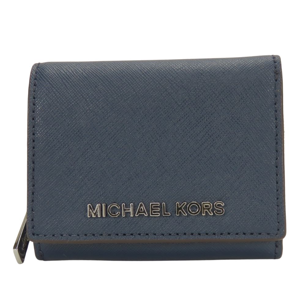 中古 未使用展示品 三つ折り財布 35H9STVZ5L レザー ネイビー ネイビー シルバー金具 コンパクトウォレット レディース 女性 中古 未使用展示品 三つ折り財布 35H9STVZ5L レザー ネイビー ネイビー シルバー金具 コンパクトウォレット レディース 女性