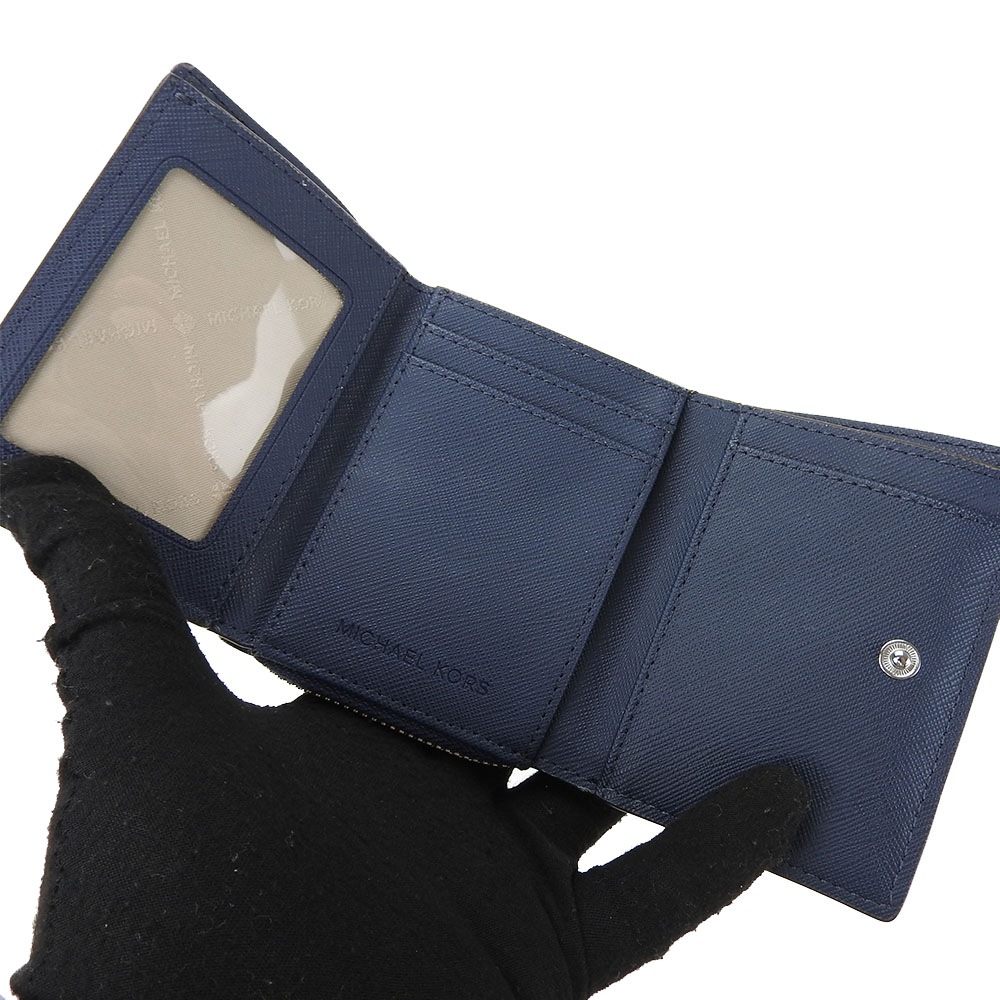 中古 未使用展示品 三つ折り財布 35H9STVZ5L レザー ネイビー ネイビー シルバー金具 コンパクトウォレット レディース 女性 中古 未使用展示品 三つ折り財布 35H9STVZ5L レザー ネイビー ネイビー シルバー金具 コンパクトウォレット レディース 女性