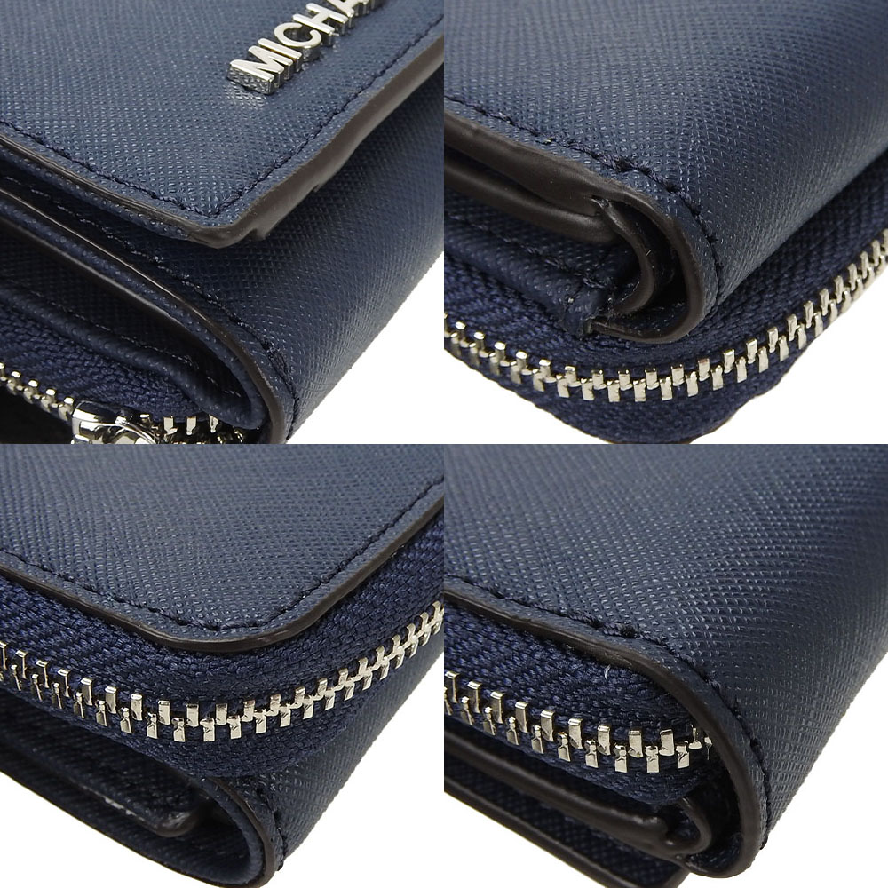 中古 未使用展示品 三つ折り財布 35H9STVZ5L レザー ネイビー ネイビー シルバー金具 コンパクトウォレット レディース 女性 中古 未使用展示品 三つ折り財布 35H9STVZ5L レザー ネイビー ネイビー シルバー金具 コンパクトウォレット レディース 女性