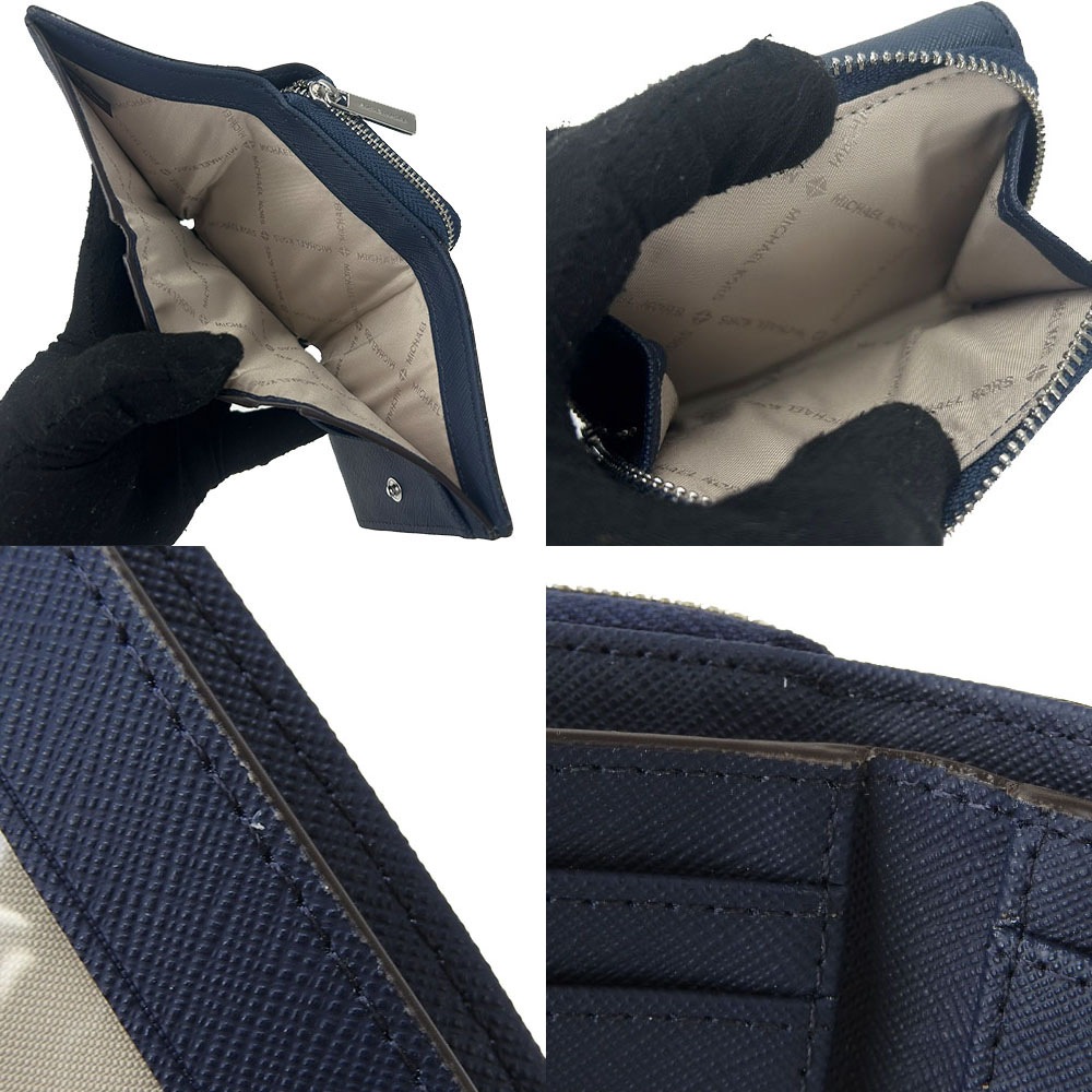 中古 未使用展示品 三つ折り財布 35H9STVZ5L レザー ネイビー ネイビー シルバー金具 コンパクトウォレット レディース 女性 中古 未使用展示品 三つ折り財布 35H9STVZ5L レザー ネイビー ネイビー シルバー金具 コンパクトウォレット レディース 女性