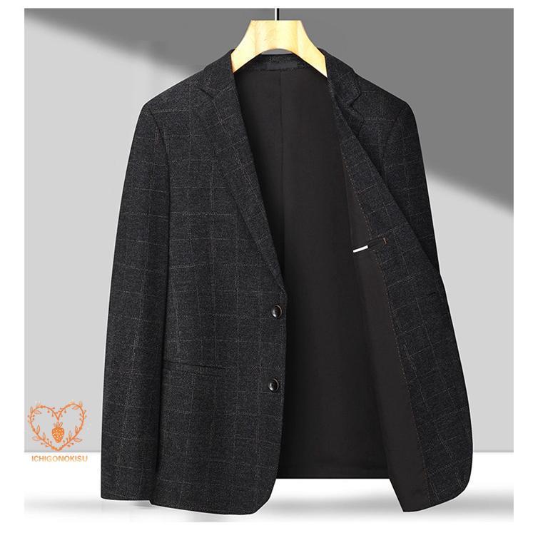 テーラードジャケット メンズ チェック柄 ビジネス スリム ジャケット 2つボタン スーツジャケット ライトアウター アウター 春 秋 冬 通学 テーラードジャケット メンズ チェック柄 ビジネス スリム ジャケット 2つボタン スーツジャケット ライトアウター アウター 春 秋 冬 通学