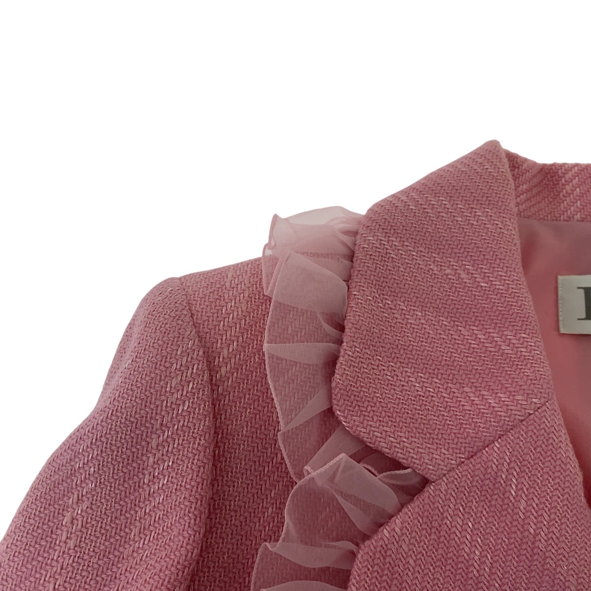 美品 ヴィンテージ フリル ピンク ウール フリル ジャケット レディース 501589