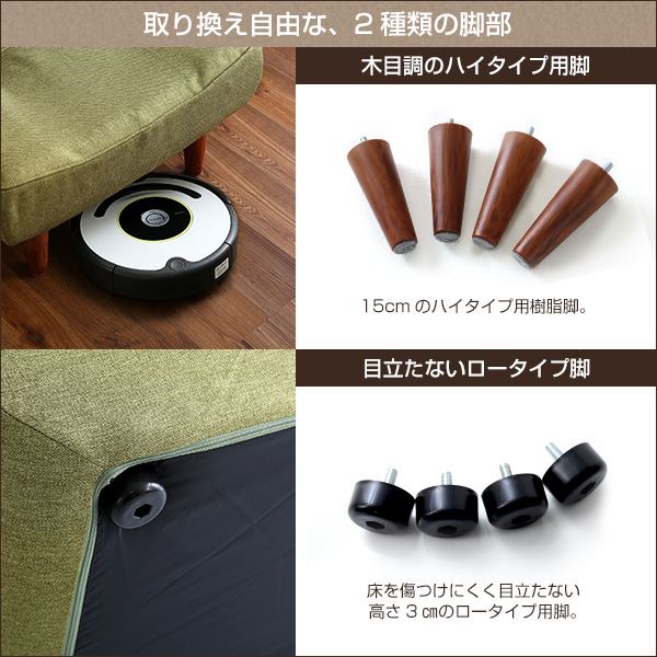 ハイバックソファー/ローソファー (1人掛け ブラウン) 幅約65cm 脚付 3段リクライニング 日本製