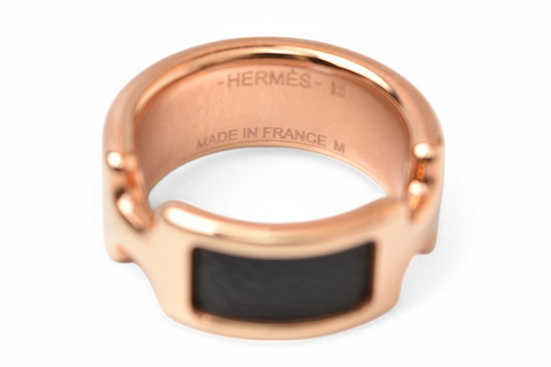 リング/指輪 オランプPM レザー/メタル Mサイズ/約13号 ノワール/ピンクゴールド アクセサリー【中古】 リング/指輪 オランプPM レザー/メタル Mサイズ/約13号 ノワール/ピンクゴールド アクセサリー【中古】