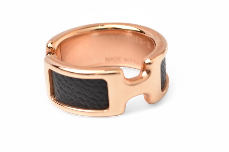 リング/指輪 オランプPM レザー/メタル Mサイズ/約13号 ノワール/ピンクゴールド アクセサリー【中古】 リング/指輪 オランプPM レザー/メタル Mサイズ/約13号 ノワール/ピンクゴールド アクセサリー【中古】