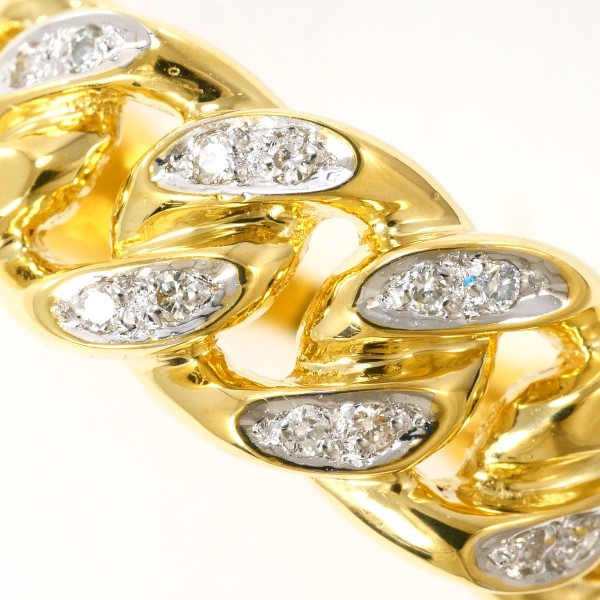 K18 18金 YGWG リング 12.5号 ダイヤ 0.07 カード鑑別書 ジュエリー 中古