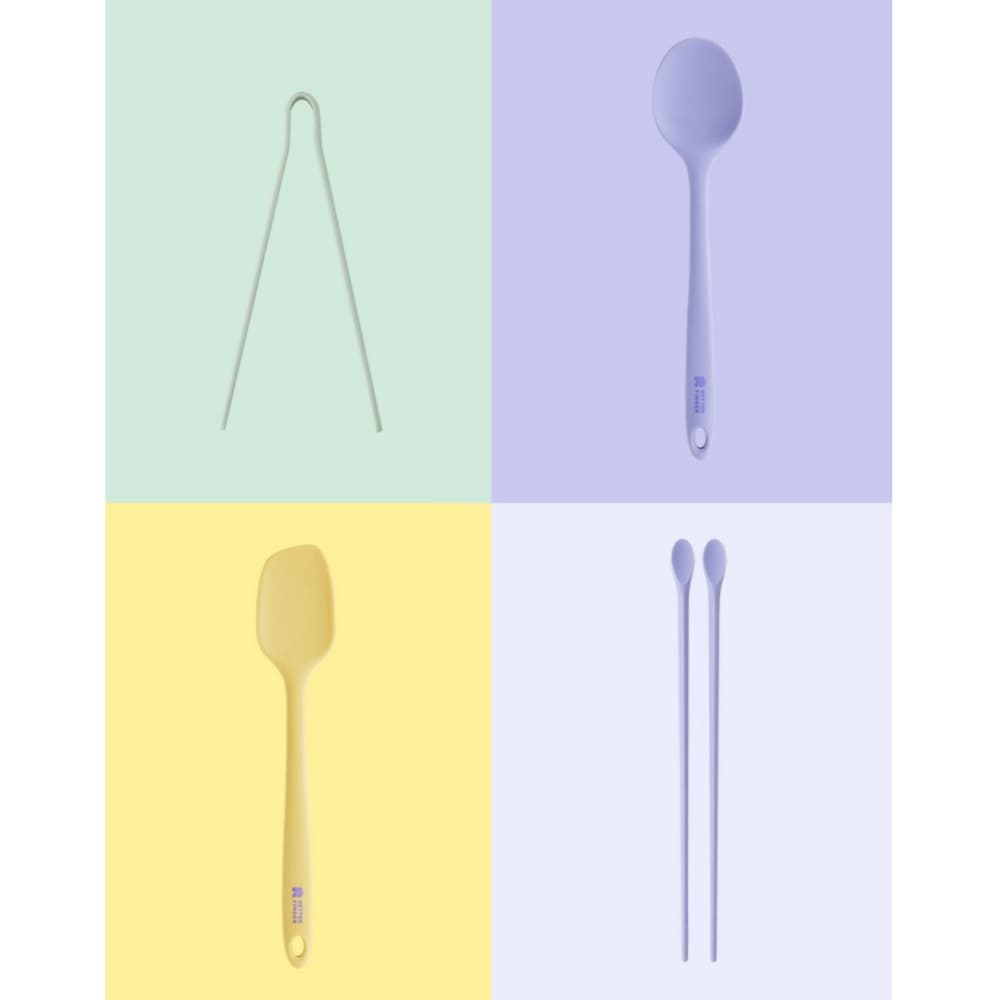 [neoflam] ベターフィンガー キッチンツールセット4本 シリコン製調理器具セット(4点セット) / キッチン キッチン用品 スパチュラ マルチスプーン トング 天ぷら箸