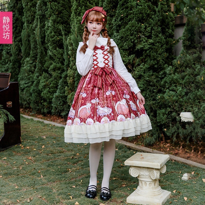 オリジナルソフトガールロリータjskサスペンダードレスレイジーキャットのデイリーロリータドレスライトロプリンセスドレス女性 オリジナルソフトガールロリータjskサスペンダードレスレイジーキャットのデイリーロリータドレスライトロプリンセスドレス女性