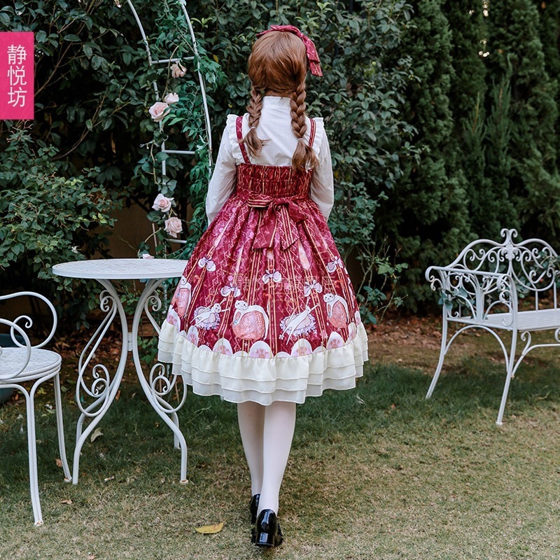 オリジナルソフトガールロリータjskサスペンダードレスレイジーキャットのデイリーロリータドレスライトロプリンセスドレス女性 オリジナルソフトガールロリータjskサスペンダードレスレイジーキャットのデイリーロリータドレスライトロプリンセスドレス女性