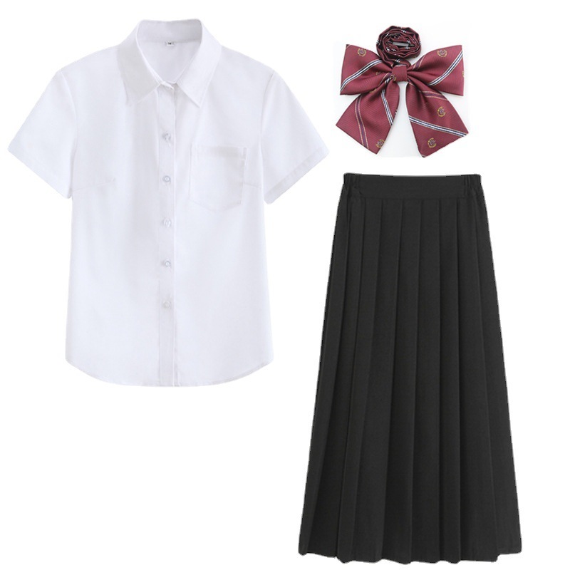 【1つ買うと10つ無料】ユニフォーム夏の女性ブリティッシュカレッジスタイル秋のホワイトシャツ高校生クラスユニフォーム卒業スポーツ学生スーツ