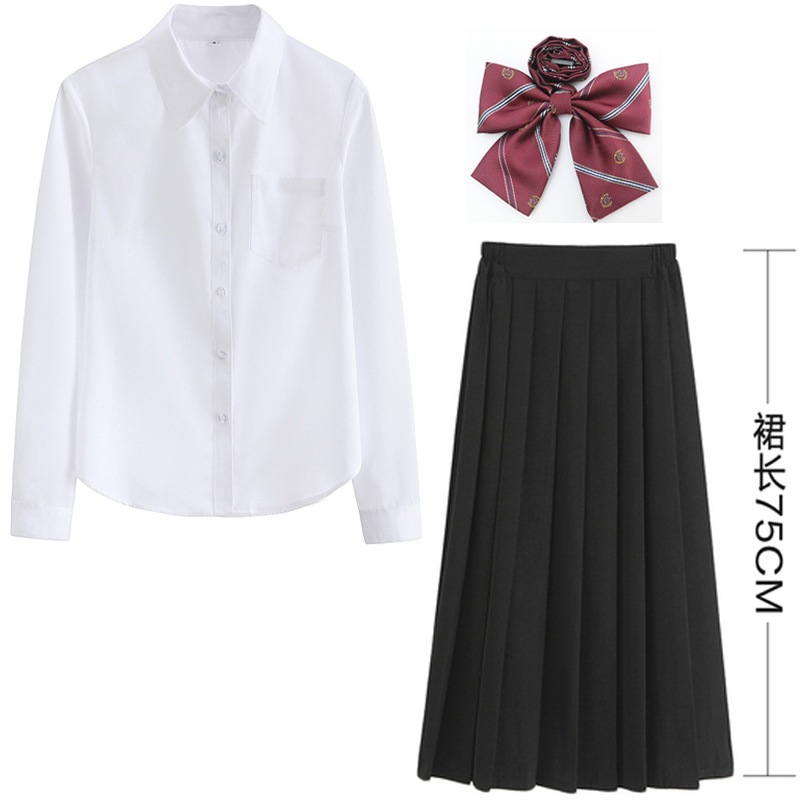 【1つ買うと10つ無料】ユニフォーム夏の女性ブリティッシュカレッジスタイル秋のホワイトシャツ高校生クラスユニフォーム卒業スポーツ学生スーツ