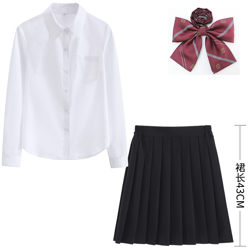 【1つ買うと10つ無料】ユニフォーム夏の女性ブリティッシュカレッジスタイル秋のホワイトシャツ高校生クラスユニフォーム卒業スポーツ学生スーツ