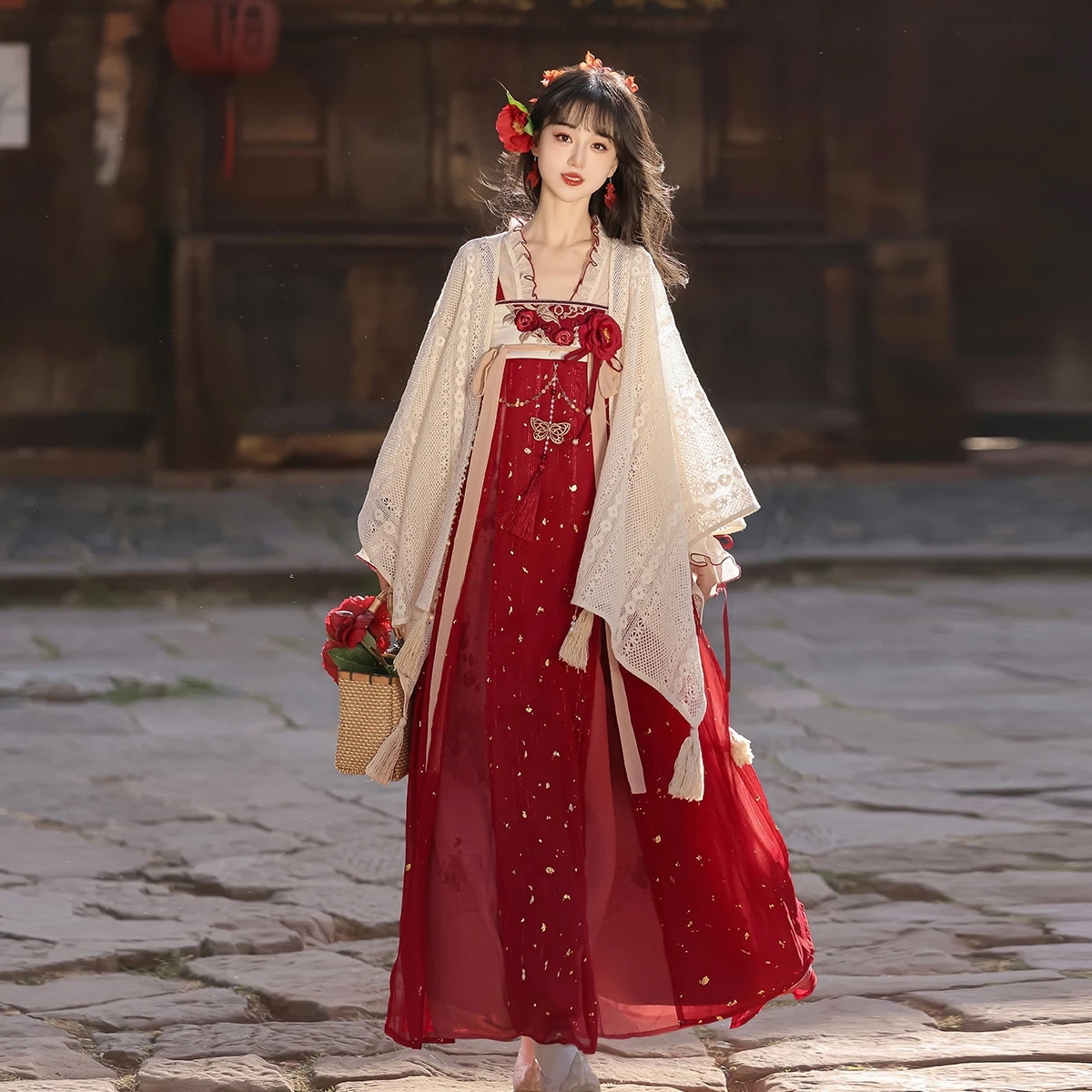 【フルセット】デザイン薔薇花雨新韓国ワンピースストールcos要素セット春夏 【フルセット】デザイン薔薇花雨新韓国ワンピースストールcos要素セット春夏