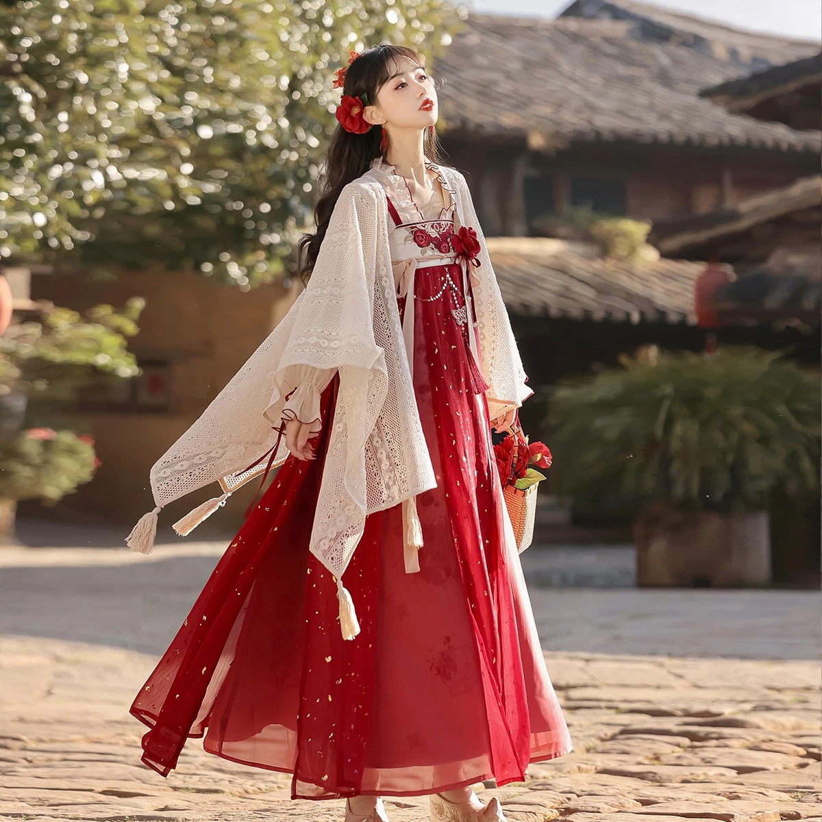 【フルセット】デザイン薔薇花雨新韓国ワンピースストールcos要素セット春夏 【フルセット】デザイン薔薇花雨新韓国ワンピースストールcos要素セット春夏