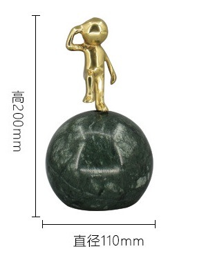 グリーンマーブル大理石　子供の置物セット　インテリア　小物　オブジェ