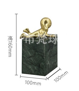 グリーンマーブル大理石　子供の置物セット　インテリア　小物　オブジェ