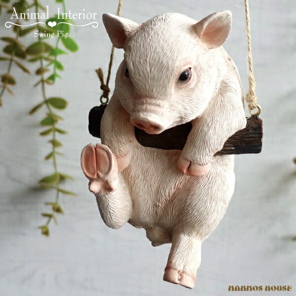 【新品】壁掛けオブジェ 豚 動物 Qoo10] ぶら下がり ミニブタ 豚 かわいい 壁掛