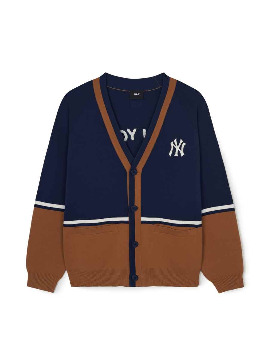 VARSITY COLOR BLOCK BUTTON CARDIGAN ] カーディガン