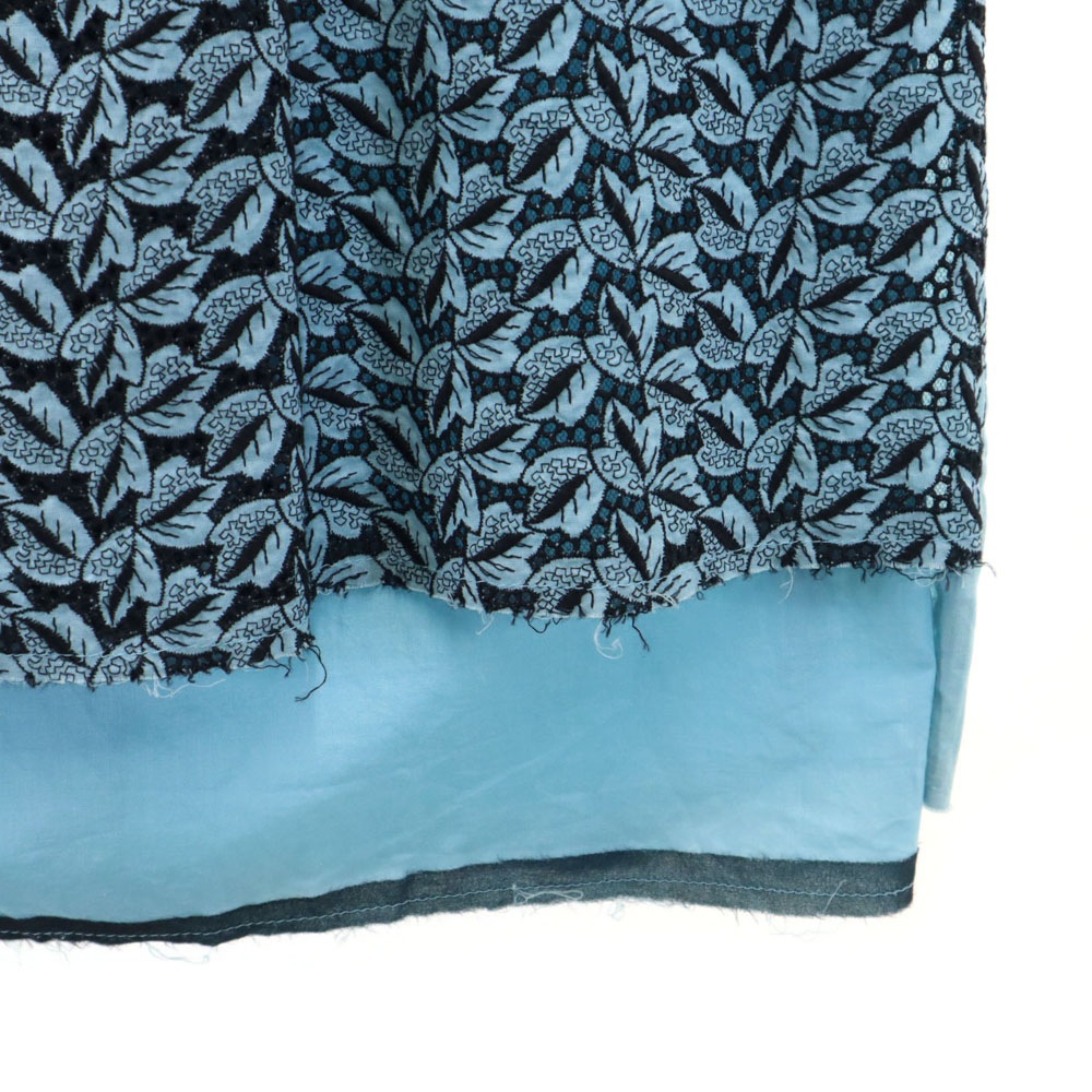 90s 1998年 日本製 ミニ丈 ラップ スカート S ブルー系 ピン付き レディース