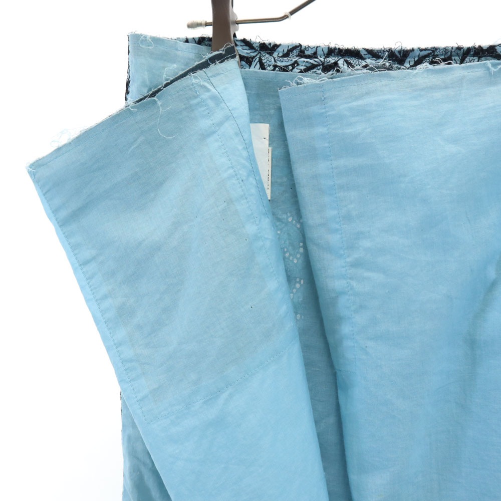 90s 1998年 日本製 ミニ丈 ラップ スカート S ブルー系 ピン付き レディース