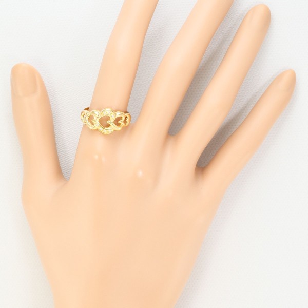 K18 18金 YG リング 17号 ダイヤ 0.04 中古 K18 18金 YG リング 17号 ダイヤ 0.04 中古