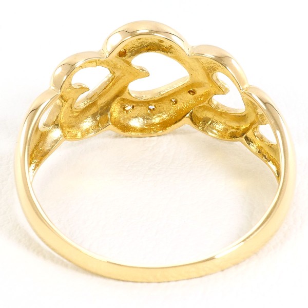 K18 18金 YG リング 17号 ダイヤ 0.04 中古 K18 18金 YG リング 17号 ダイヤ 0.04 中古