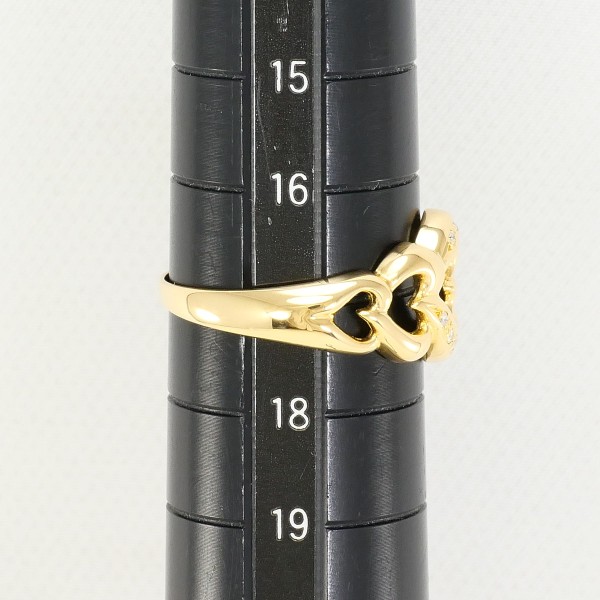 K18 18金 YG リング 17号 ダイヤ 0.04 中古 K18 18金 YG リング 17号 ダイヤ 0.04 中古