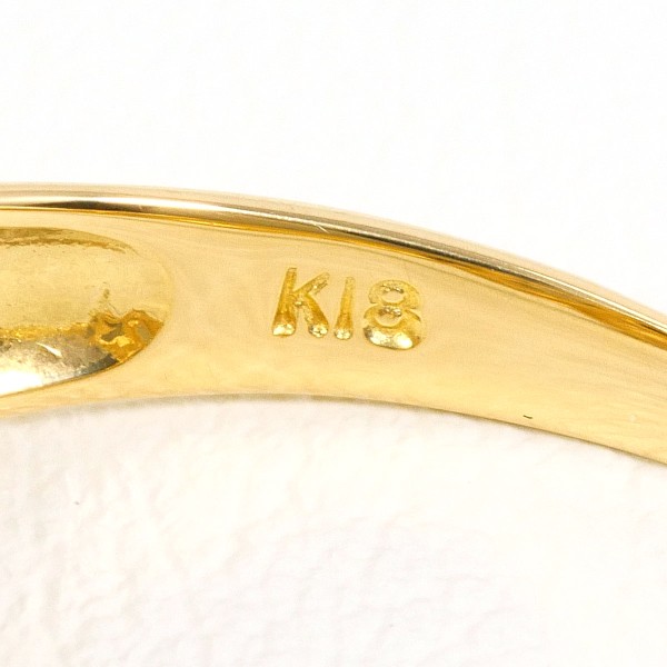 K18 18金 YG リング 17号 ダイヤ 0.04 中古 K18 18金 YG リング 17号 ダイヤ 0.04 中古