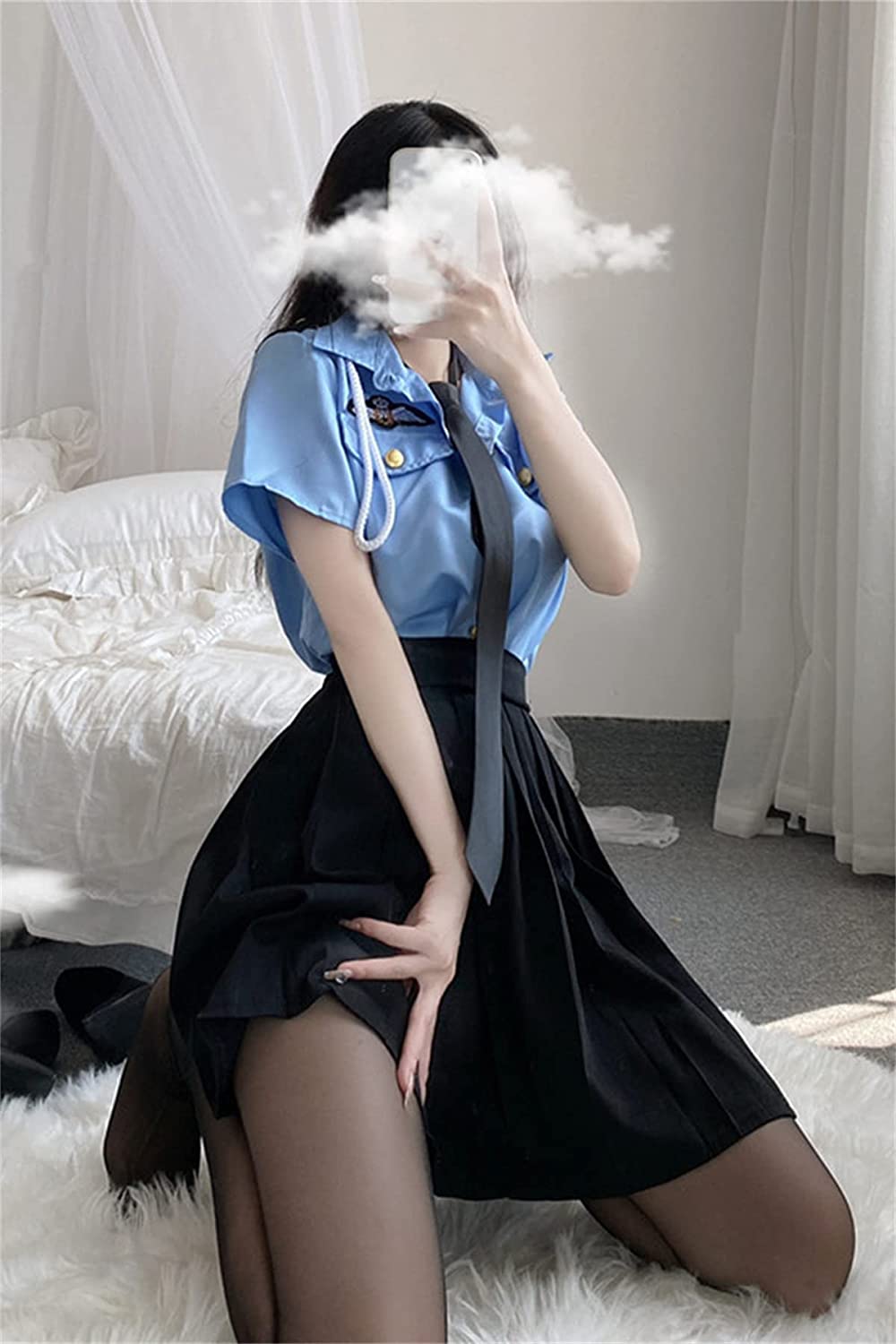 ポリスコスプレセクシー 3点セットトップスプリーツスカートネクタイコスチューム衣装 大人パーティー ポリスコスプレセクシー 3点セットトップスプリーツスカートネクタイコスチューム衣装 大人パーティー