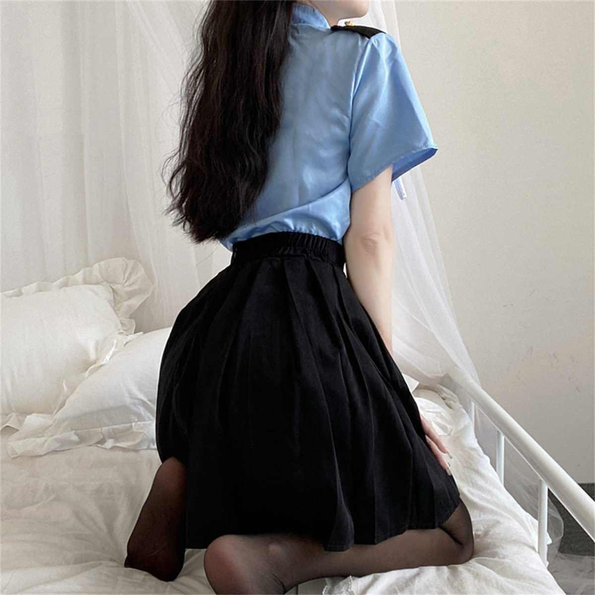 ポリスコスプレセクシー 3点セットトップスプリーツスカートネクタイコスチューム衣装 大人パーティー ポリスコスプレセクシー 3点セットトップスプリーツスカートネクタイコスチューム衣装 大人パーティー