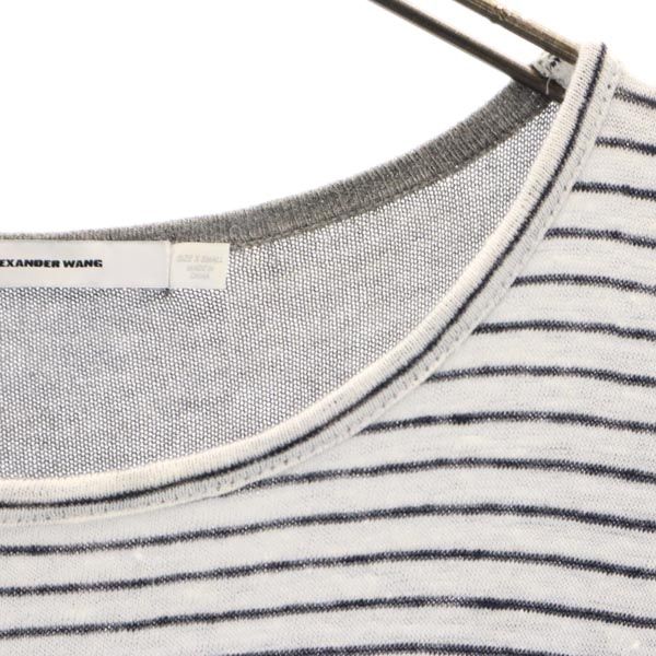 ボーダー 半袖 Tシャツ XS グレー系 レディース