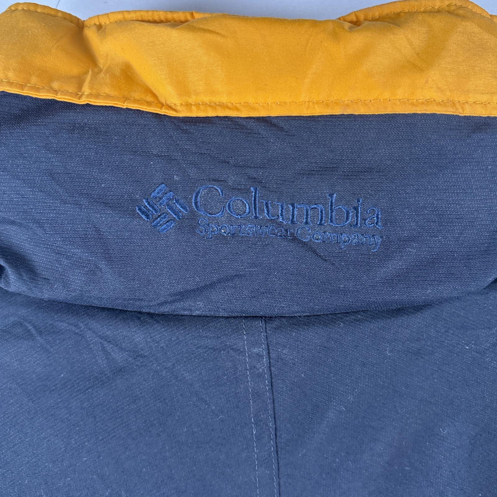 古着 マウンテンジャケット 中綿 パーカー ワンポイントロゴ 大きいサイズ アウトドア XL ネイビー メンズ