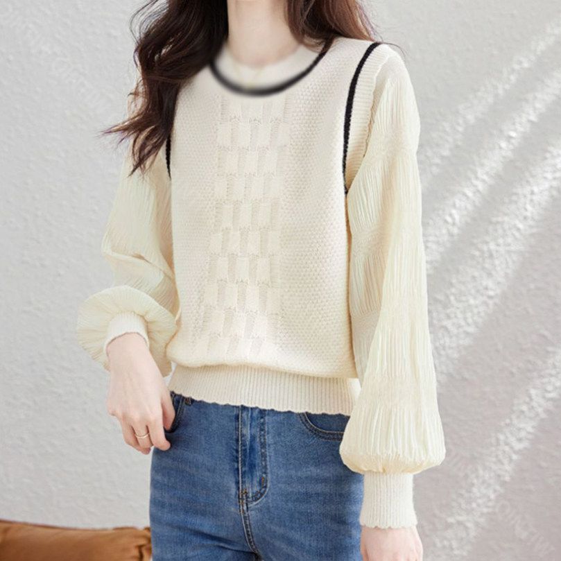 クーポン 洗える リブニット パフスリーブ セーター プルオーバー 秋 レディース ファッション セーター 長袖 ゆるニット 肩出し ニットセーター 体型カバー ボリュームスリーブ プルオーバー ショ