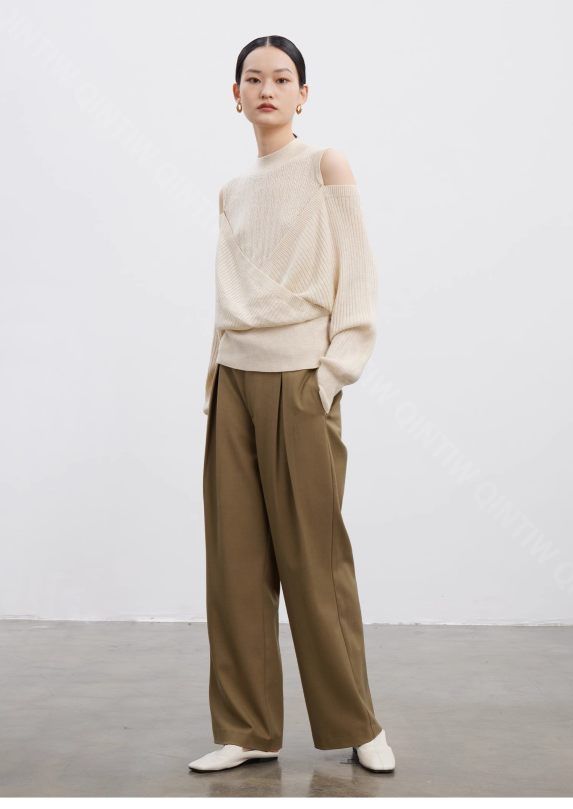 クーポン 洗える リブニット パフスリーブ セーター プルオーバー 秋 レディース ファッション セーター 長袖 ゆるニット 肩出し ニットセーター 体型カバー ボリュームスリーブ プルオーバー ショ