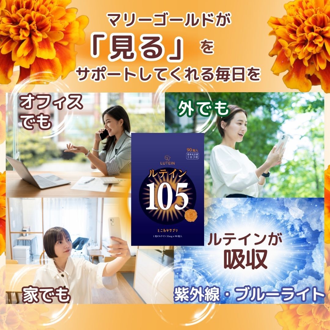 【10個セット】 ルテイン105mg 高濃度の安心 ゼアキサンチン5mg 1日3粒 90粒入 サプリ 3粒で105mg 1粒で35mg 目のケア 大容量 高コスパ 【見る】をサポート 【10個セット】 ルテイン105mg 高濃度の安心 ゼアキサンチン5mg 1日3粒 90粒入 サプリ 3粒で105mg 1粒で35mg 目のケア 大容量 高コスパ 【見る】をサポート