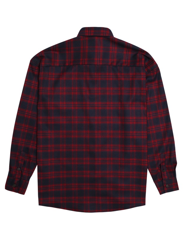 送料無料 ユニーセックスTWOTONE MULTI カジュアルシャツ[RED]