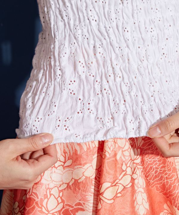 フレンチレースギャザーブラウス フレンチレースギャザーブラウス