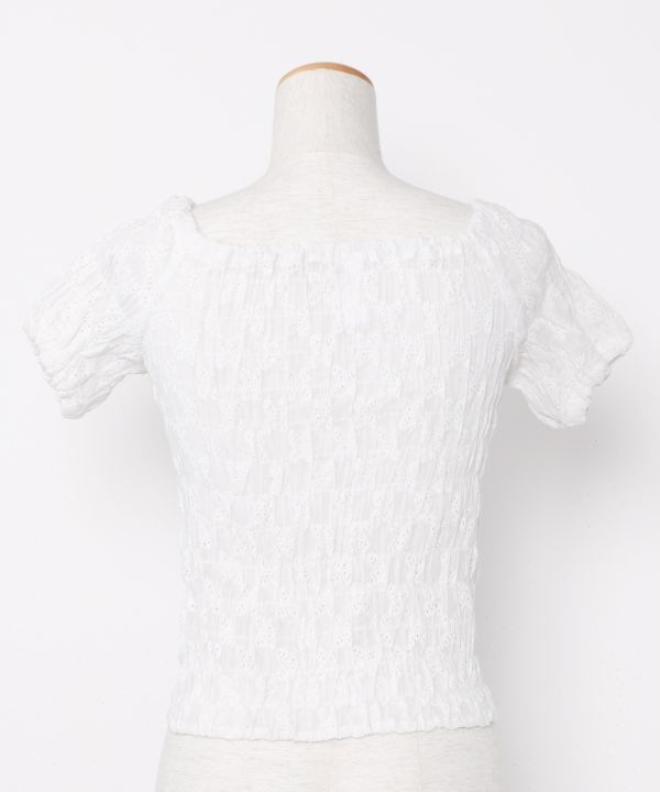 フレンチレースギャザーブラウス フレンチレースギャザーブラウス