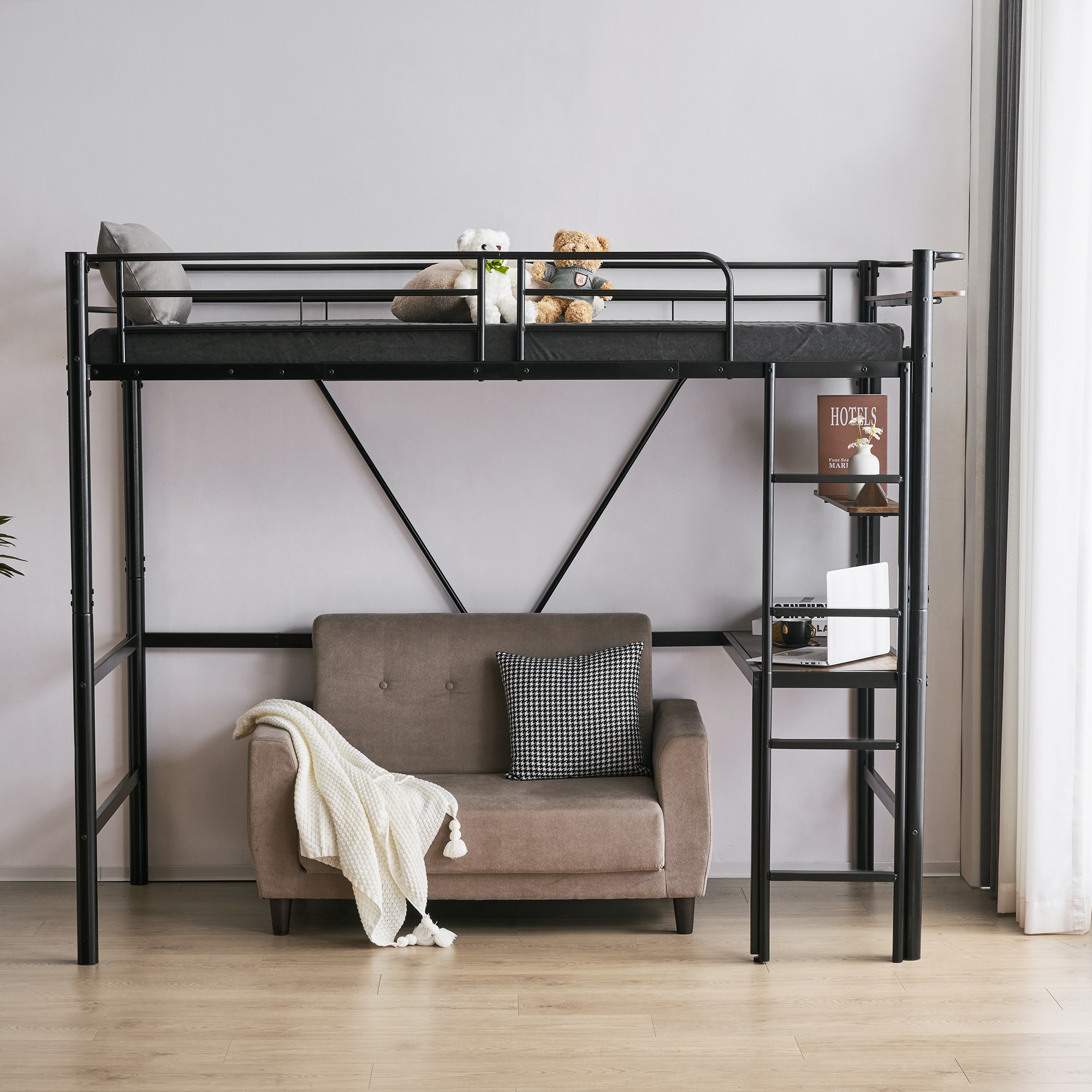 ロフトベッド パイプベッド シングル ロフトベッド机付き パイプベッド シングル 木 デスク付き コンセント付き 耐荷重150kg 高さ170cm 収納棚 ロフトベッド ハイタイプ はしご付き 北欧 ロフトベッド パイプベッド シングル ロフトベッド机付き パイプベッド シングル 木 デスク付き コンセント付き 耐荷重150kg 高さ170cm 収納棚 ロフトベッド ハイタイプ はしご付き 北欧