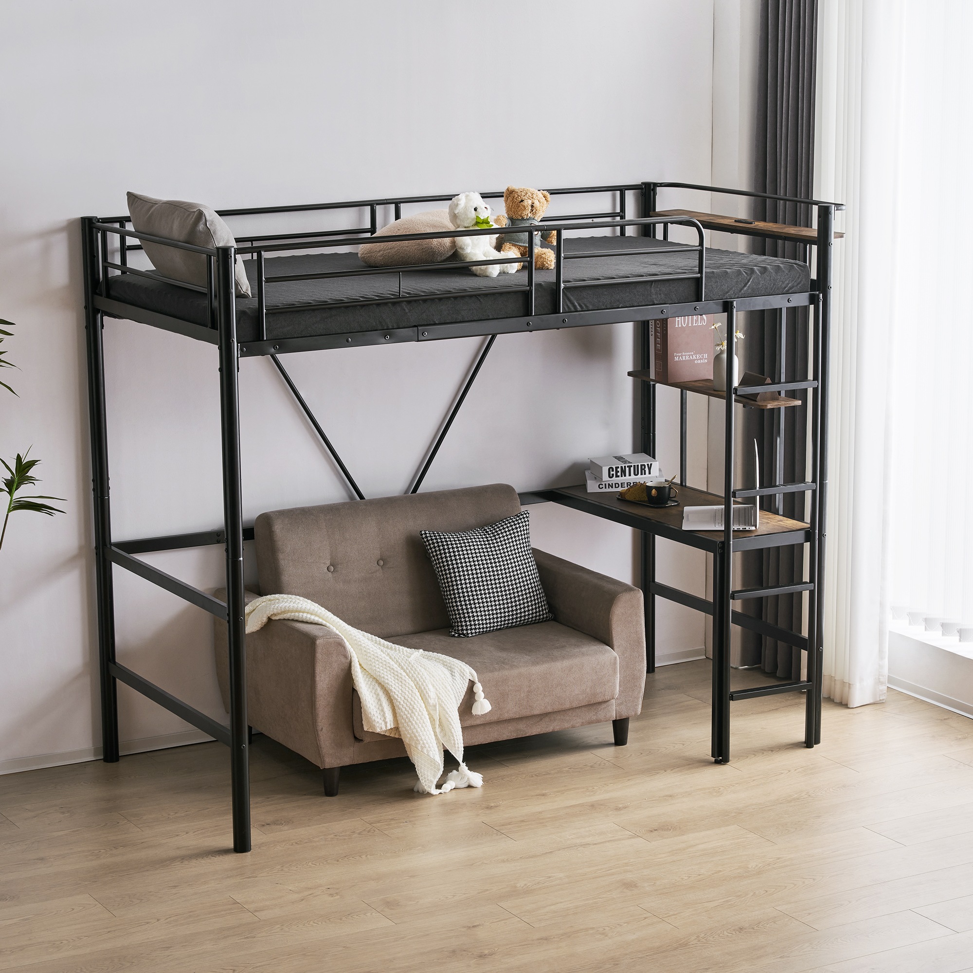 ロフトベッド パイプベッド シングル ロフトベッド机付き パイプベッド シングル 木 デスク付き コンセント付き 耐荷重150kg 高さ170cm 収納棚 ロフトベッド ハイタイプ はしご付き 北欧 ロフトベッド パイプベッド シングル ロフトベッド机付き パイプベッド シングル 木 デスク付き コンセント付き 耐荷重150kg 高さ170cm 収納棚 ロフトベッド ハイタイプ はしご付き 北欧