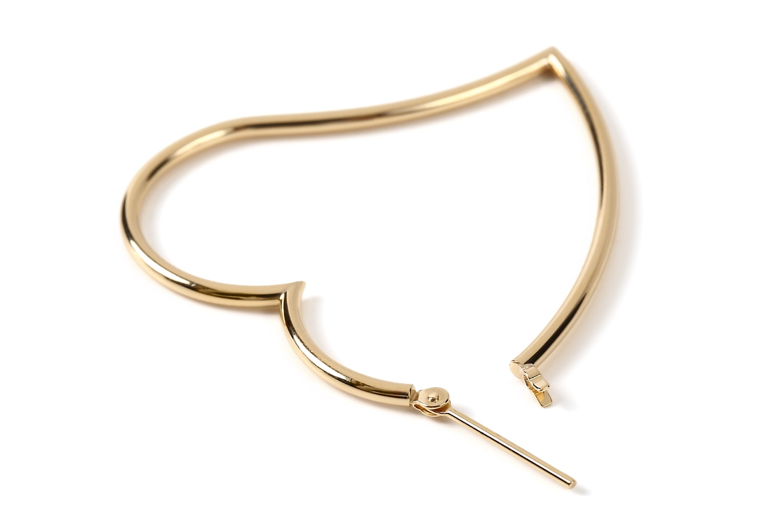 K18YG ゴールドピアス 48mm デザイン ピアス 彫り K18YG イエローゴールド/28077【】 【公式通販】