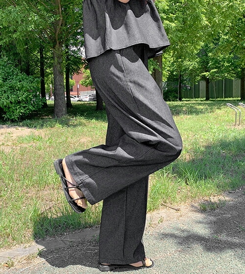 [メガ割りSALE]デニムフレアキャミソール&ワイドパンツSET・p667186