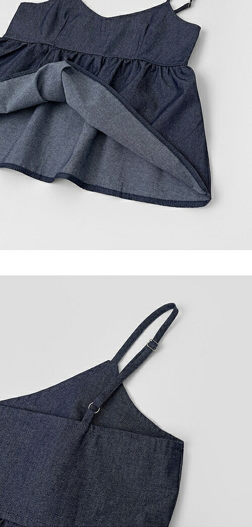 [メガ割りSALE]デニムフレアキャミソール&ワイドパンツSET・p667186