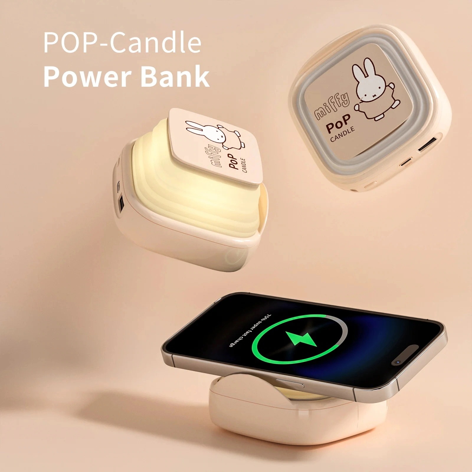 ミッフィーUSB 高速充電器 10000 mAh PD 20W ワイヤレス充電パワーバンク 最大10Wのワイヤレス高速充電 常夜灯ブラケット