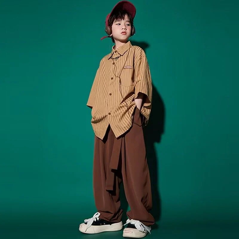 子供の街のダンスの潮服の小学生の運動会のヒップホップの出演服の男の子のシャツのhiphopのクールでかっこいい女の子のスーツ 子供の街のダンスの潮服の小学生の運動会のヒップホップの出演服の男の子のシャツのhiphopのクールでかっこいい女の子のスーツ