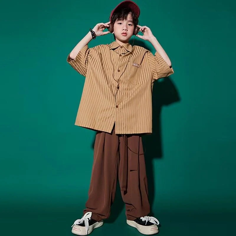 子供の街のダンスの潮服の小学生の運動会のヒップホップの出演服の男の子のシャツのhiphopのクールでかっこいい女の子のスーツ 子供の街のダンスの潮服の小学生の運動会のヒップホップの出演服の男の子のシャツのhiphopのクールでかっこいい女の子のスーツ